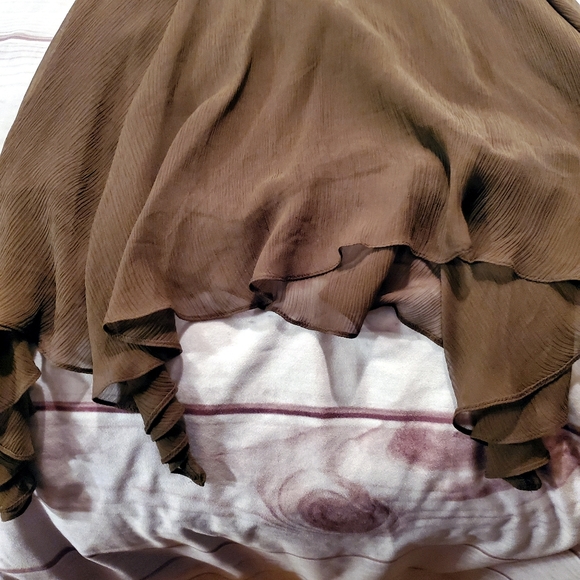 BCBG MaxAzria Brown Silk flouncy dress size 8 NWT - Picture 7 of 11